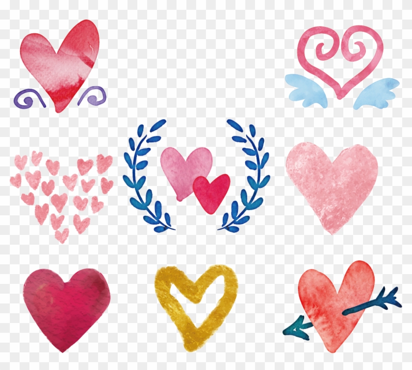 Vector Transparent Painting Heart Drawing Hand Painted - Watercolor Painting Clipart #3224467
