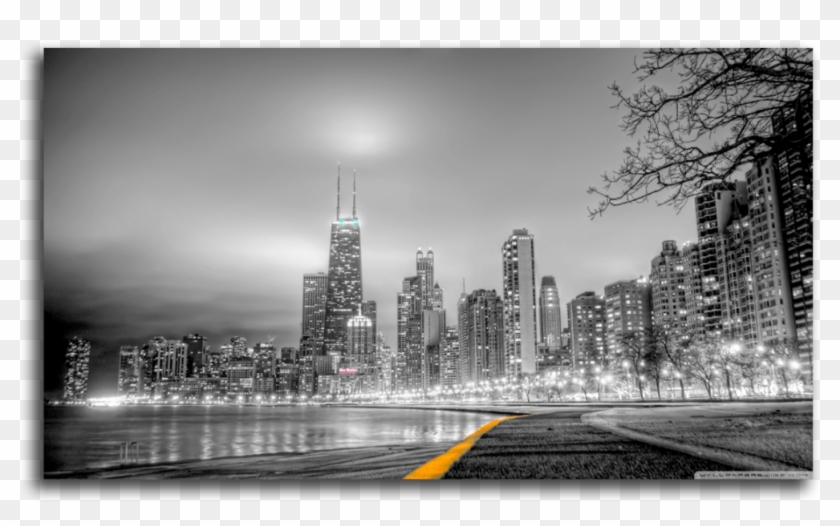 New York City, Black And White, Mural, Skyline, Cityscape - High Resolution Black And White Wallpaper Desktop Hd Clipart