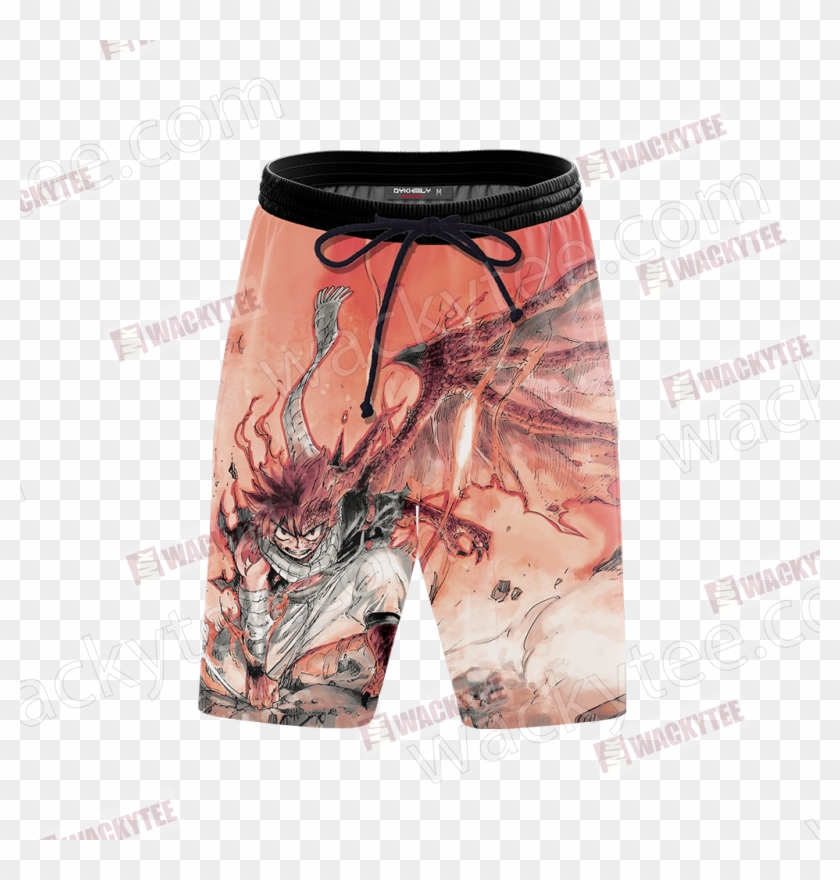 Dragon Cry Natsu Dragneel Beach Shorts Fullprinted - Natsu Dragon Cry Form Clipart