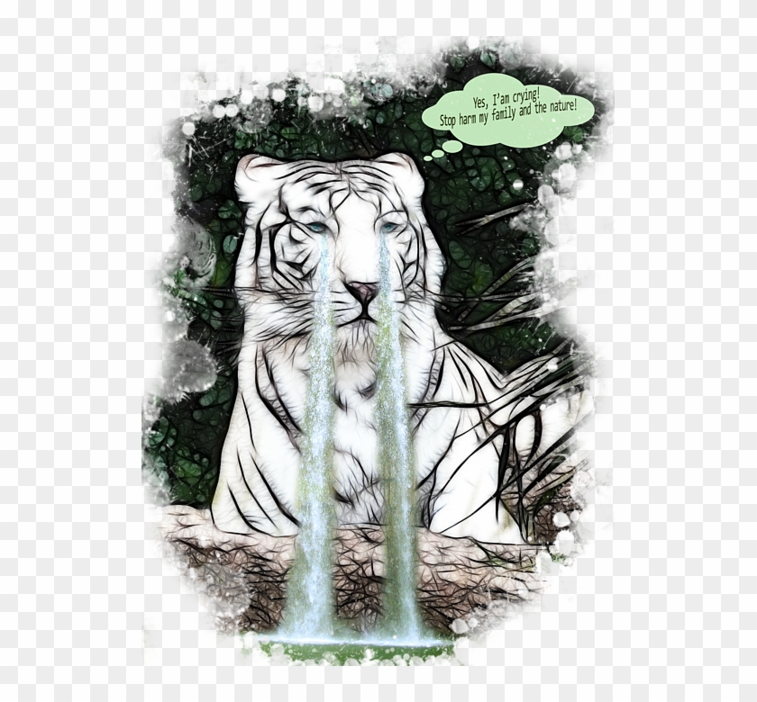 Bleed Area May Not Be Visible - Sad White Tiger Clipart #3225423