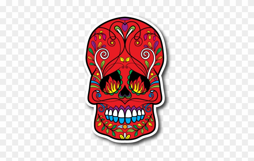 Sugar Skull Vinyl Sticker - Skull Clipart #3225724