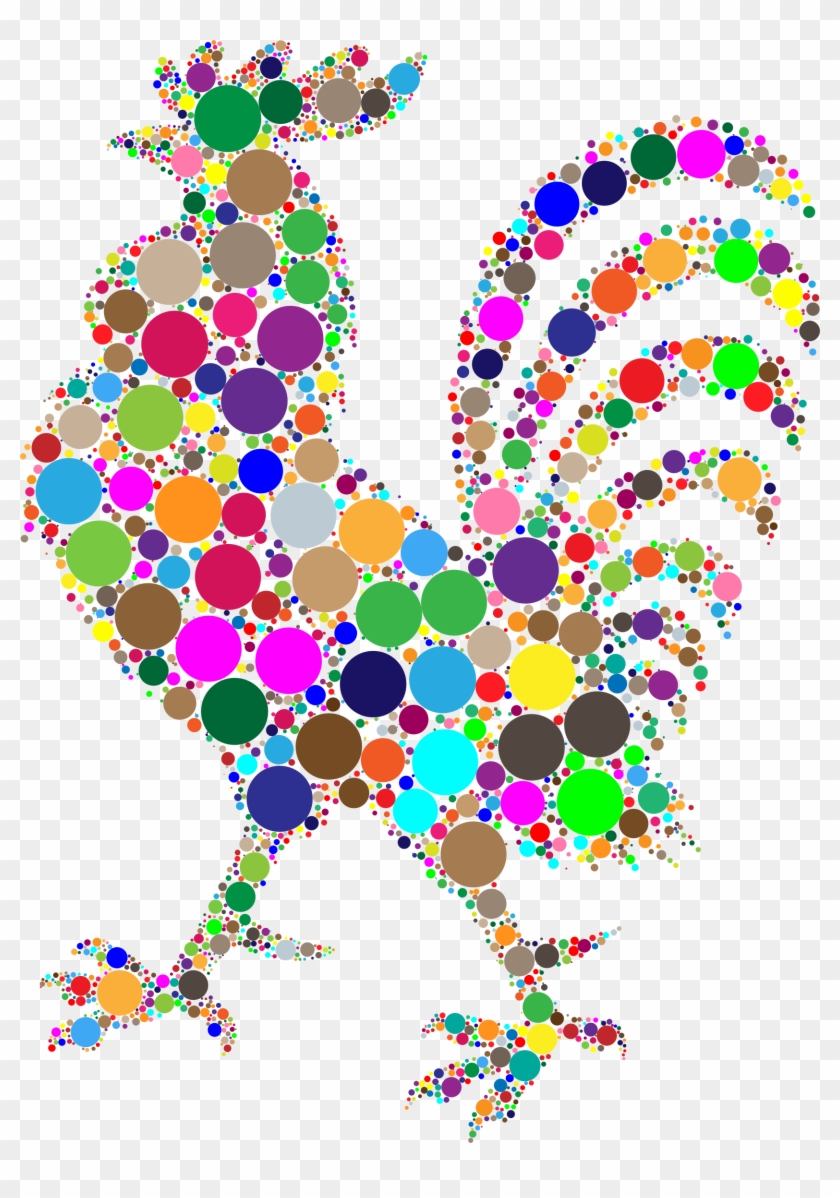 This Free Icons Png Design Of Prismatic Rooster Circles - Rooster Clipart #3225941