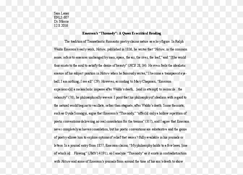 Ralph Waldo Emerson Transparent Eyeball - Biographical Sketch Example For Thesis Clipart