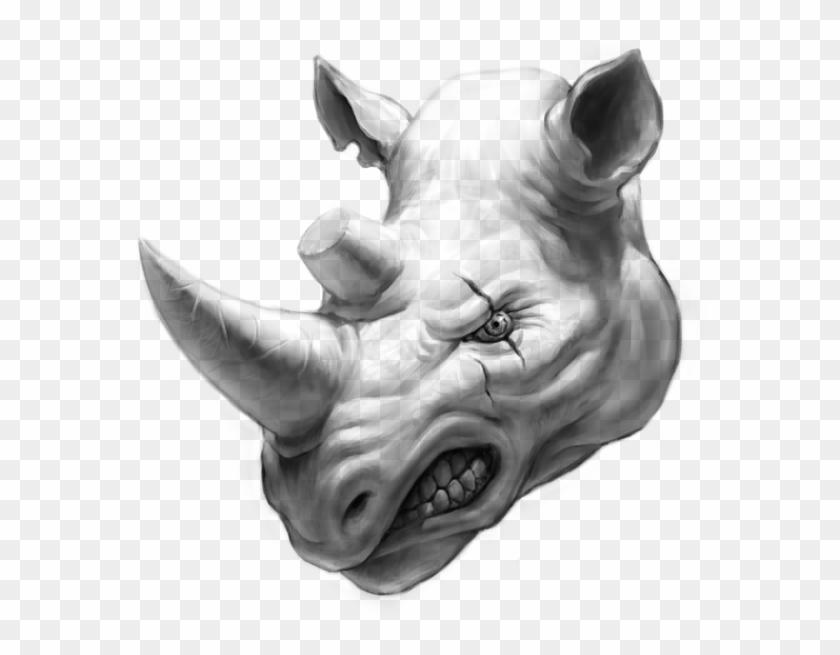 Rhino Head - Black Rhinoceros Clipart #3227626