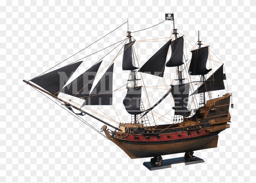 Captain Kidds Black Falcon Model Ship - Pirate Ship 3 Sails Clipart