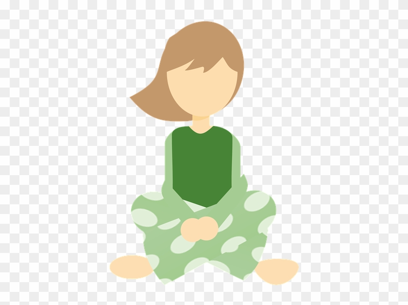 Girl Cross Legged Pjs - Sitting Cross Legged Clip Art - Png Download