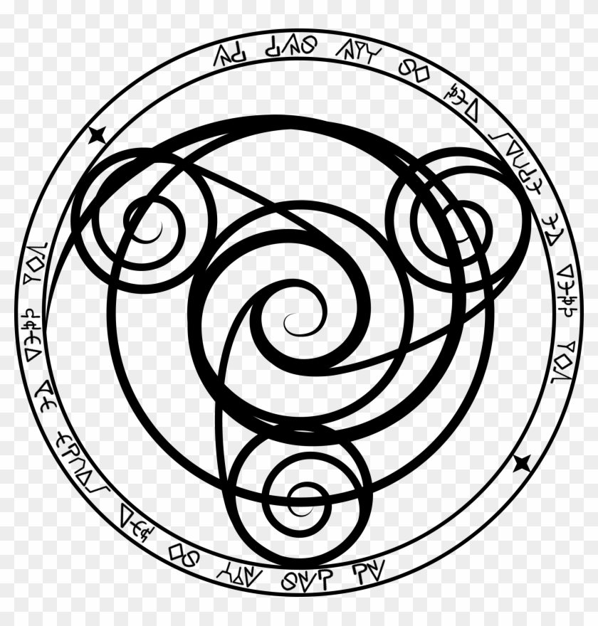 Spirit Runes Circle Symbol, Magic Circle, Alchemy Symbols, - Spiral Clipart #3230974