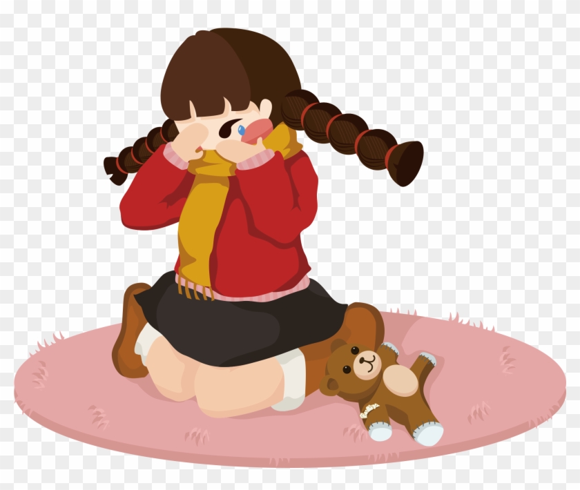 Years Doll Girl Sad Tears Png And Vector Image - Sad Doll Cartoon Clipart