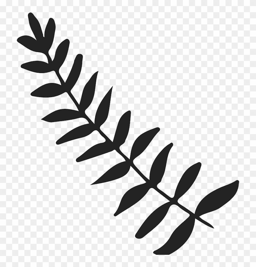 Leafy Branch Rubber Stamp Clipart