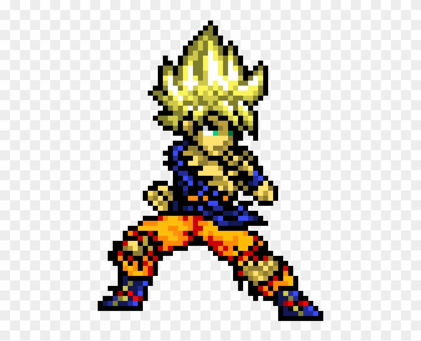 Super Saiyan Goku - Ssj Goku Pixel Art Clipart #3232832