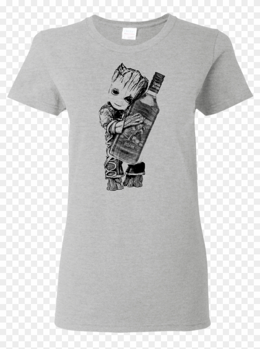 Baby Groot Loves Captain Morgan Rum T Shirt Hoodie - Dairy Queen T Shirt Clipart #3232901