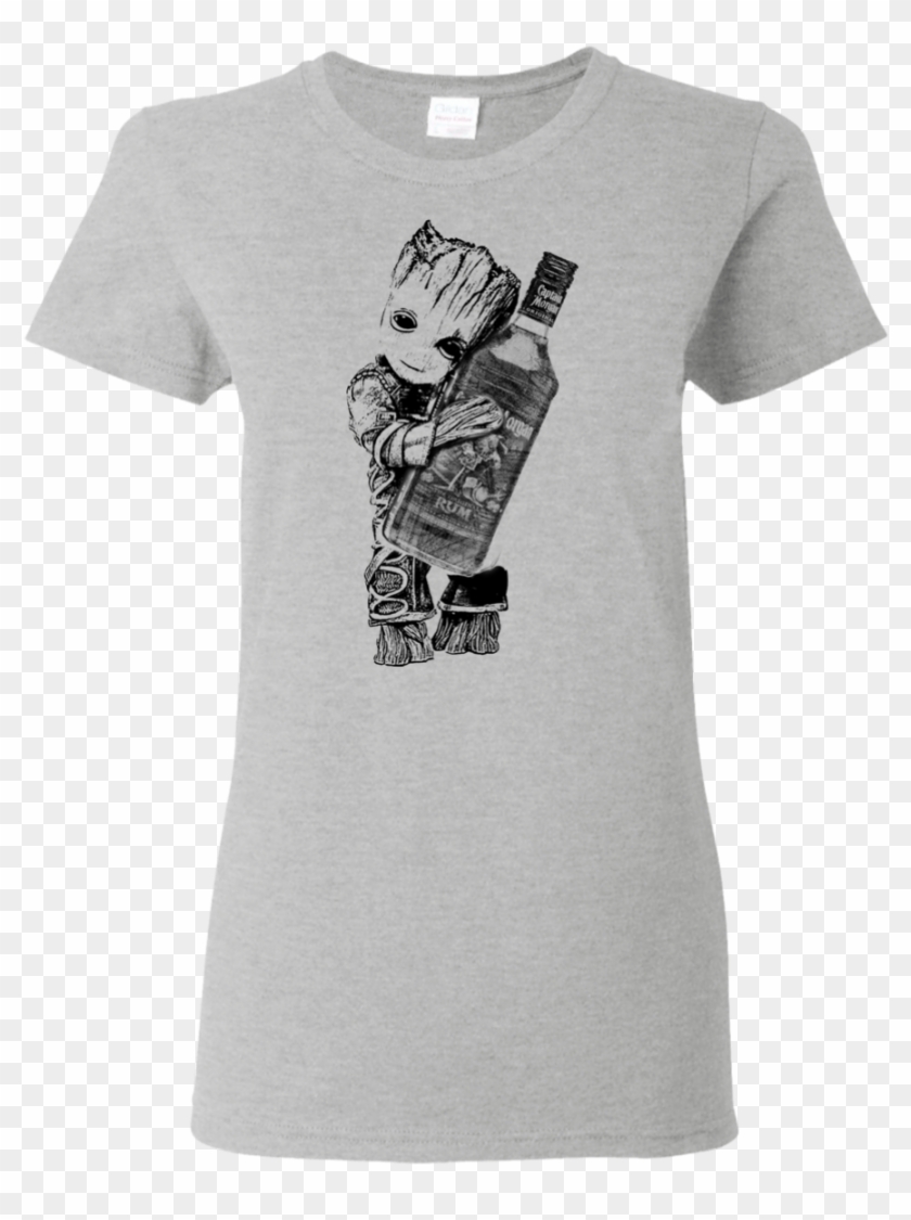 Baby Groot Loves Captain Morgan Rum T Shirt Hoodie - Dairy Queen T Shirt Clipart