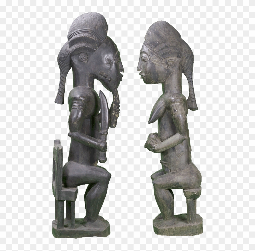 These Male And Female Statues Were Hand Carved Out - Transparent African Statues Clipart #3233038