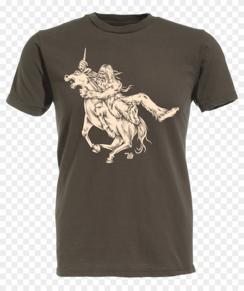 Ames Bros Bigfoot Vs Unicorn T-shirt - White People Clothing Stereotypes Clipart