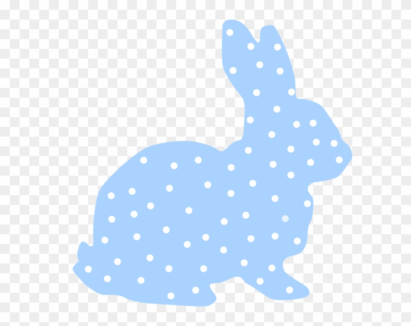 Blue Bunny Polka Dot Silhouette Svg Clip Arts 600 X - Bunny Easter Craft - Png Download