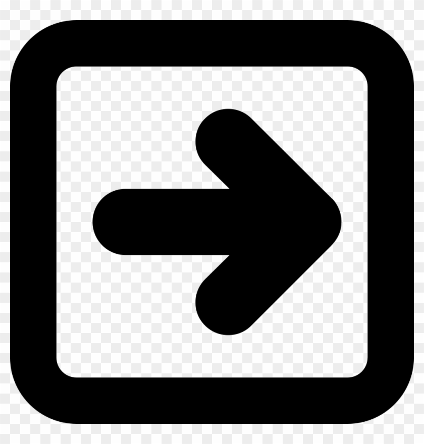 Right Arrow In Square Button Outline Comments - Sign Clipart