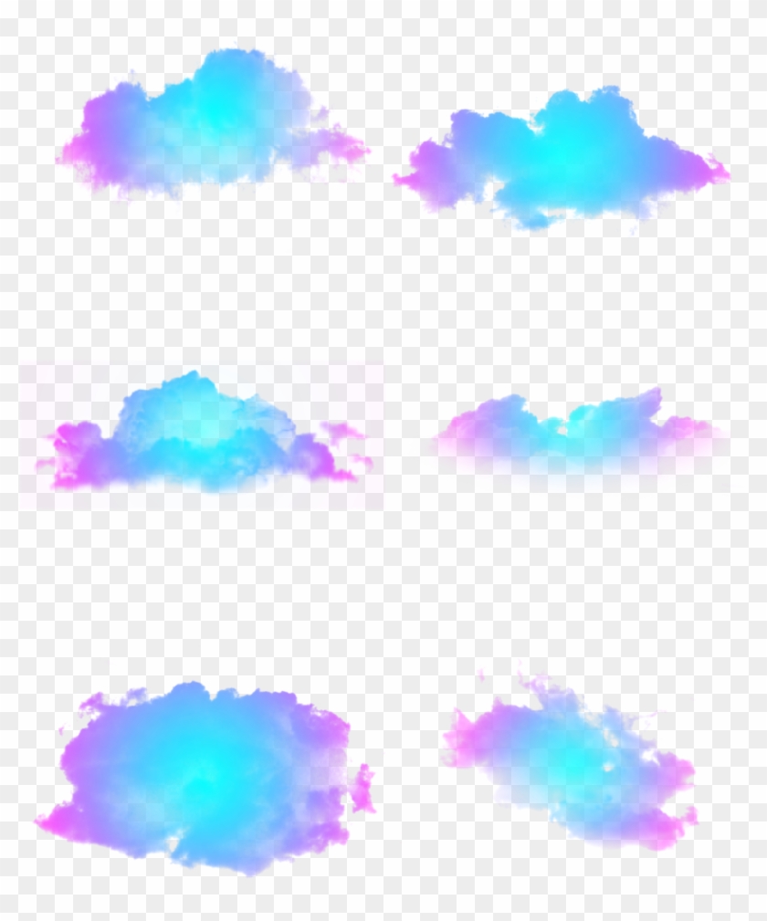 Red Blue Gradient Colorful Cloud Element Png And Psd - Psd Clipart