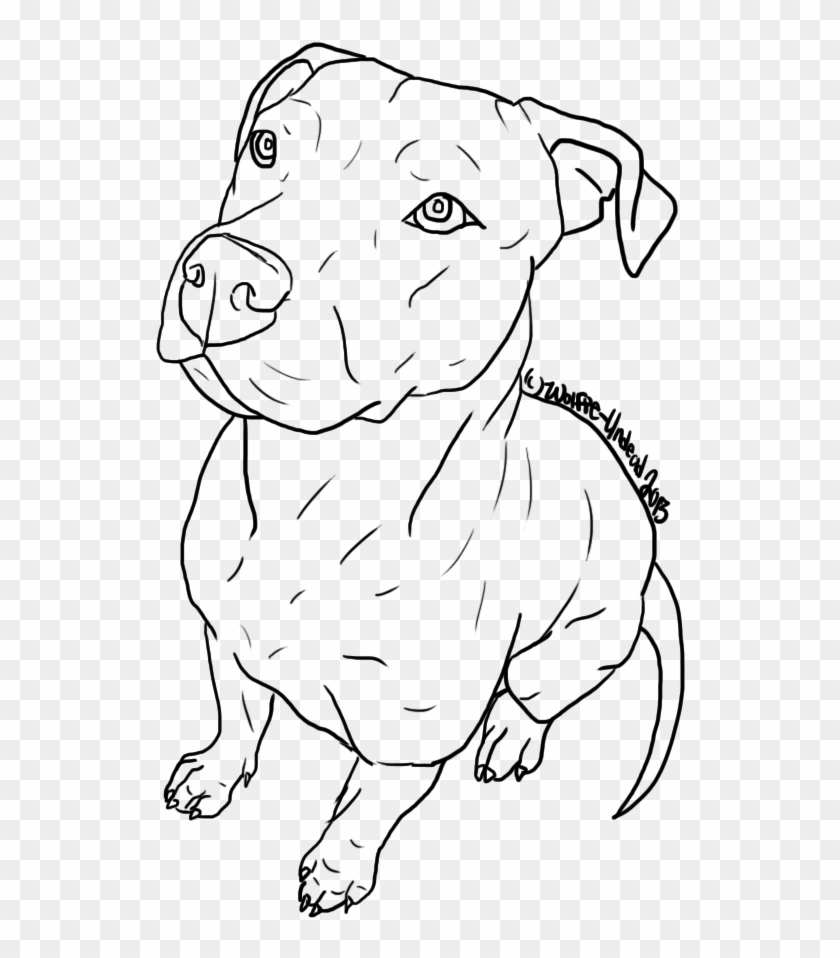 Drawn Pitbull Body - Drawings Easy To Trace Clipart #3237309