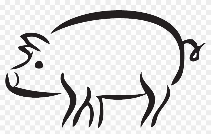 Llama Clipart Black And White Stencil - Outline Of A Pig - Png Download #3238701