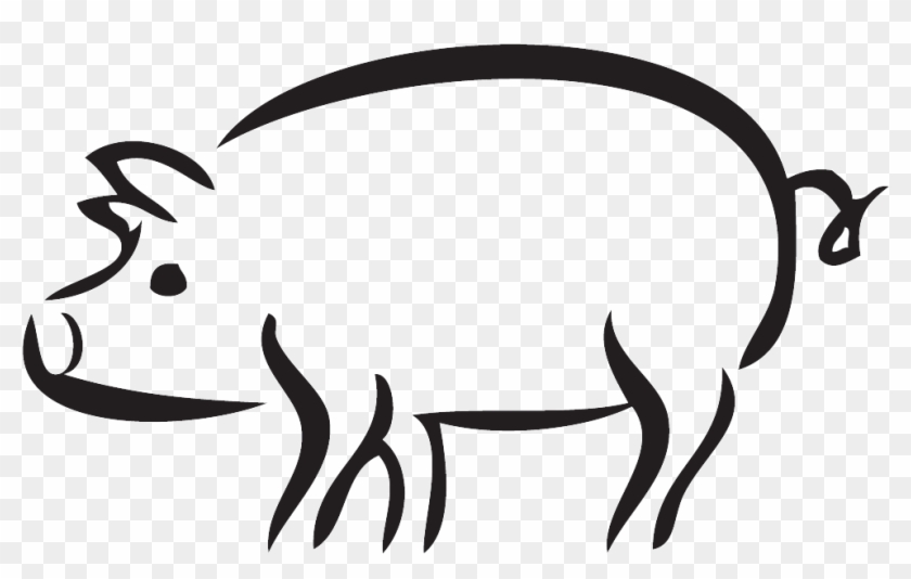 Llama Clipart Black And White Stencil - Outline Of A Pig - Png Download
