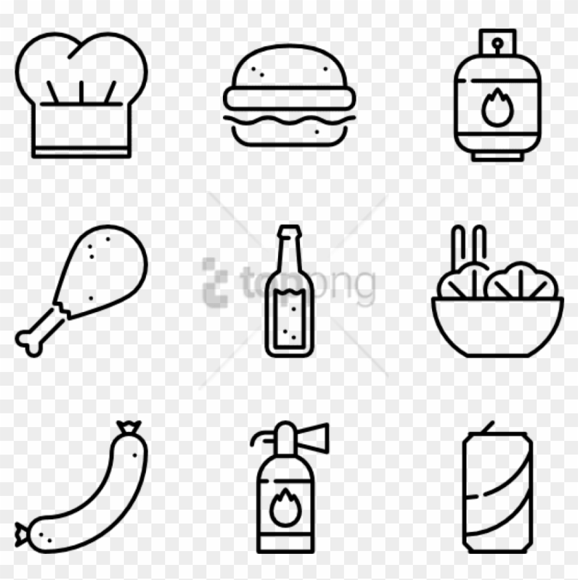 Free Png Bbq Line Craft 50 Icons Clipart #3240958