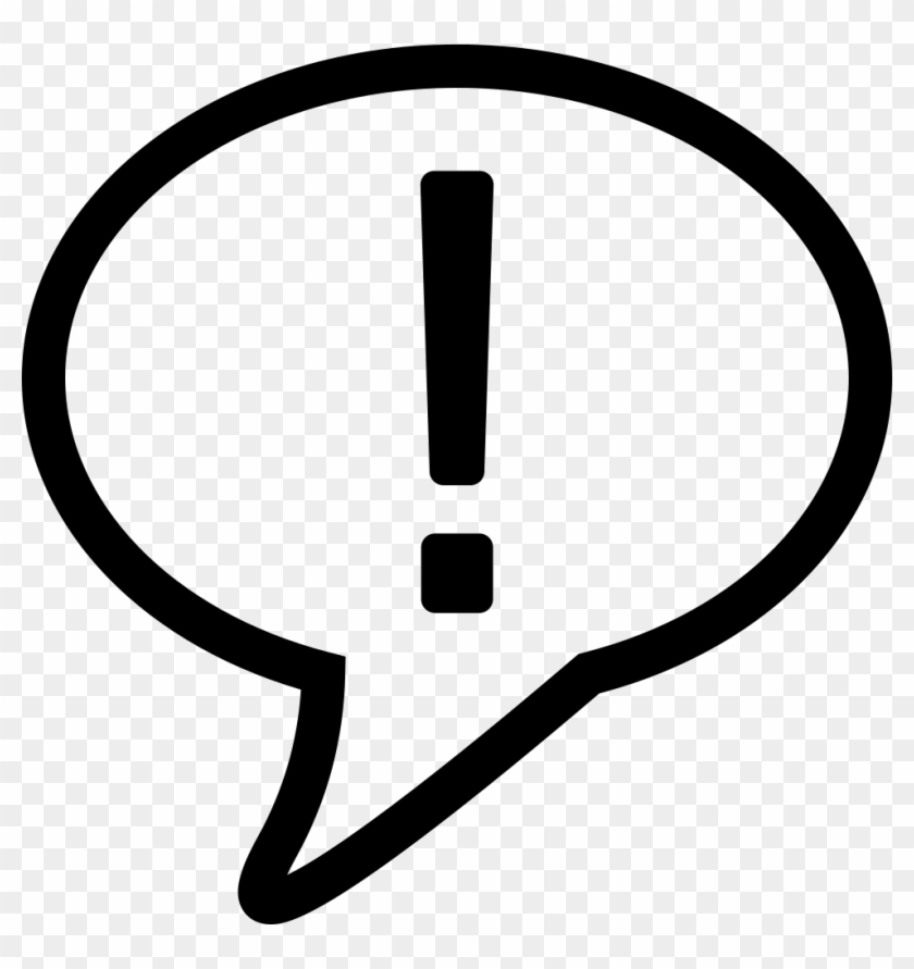 Speech Balloon Outline With Exclamation Mark Comments - Exclamation Balloon Icon Clipart