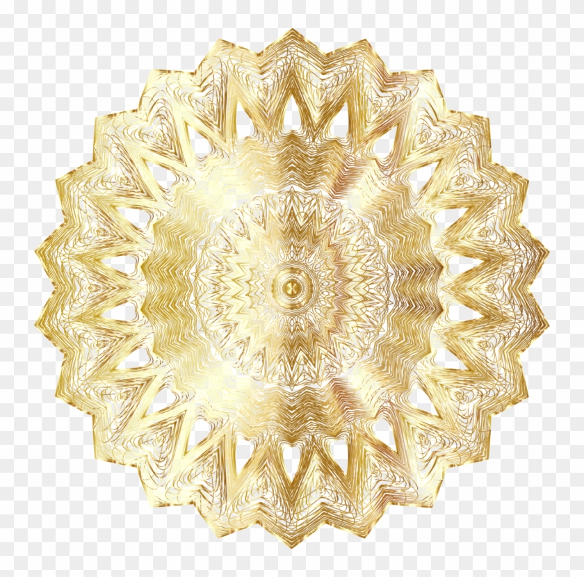 Circle Color Mandala Line Art Golden Sun - Golden Design Background Png Clipart