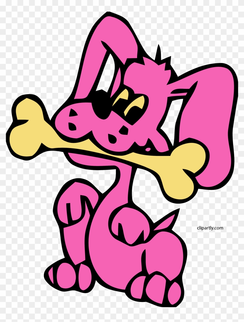 Dog Clipart Puppy Bone Hotpink Color Png - Dog Clipart Transparent Png #3241840