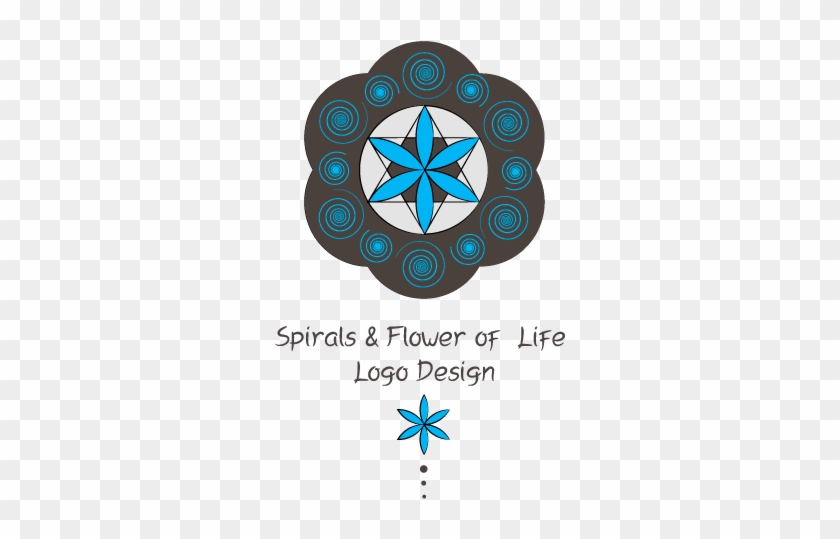 Spirals & Flower Of Life Logo - Cross Clipart