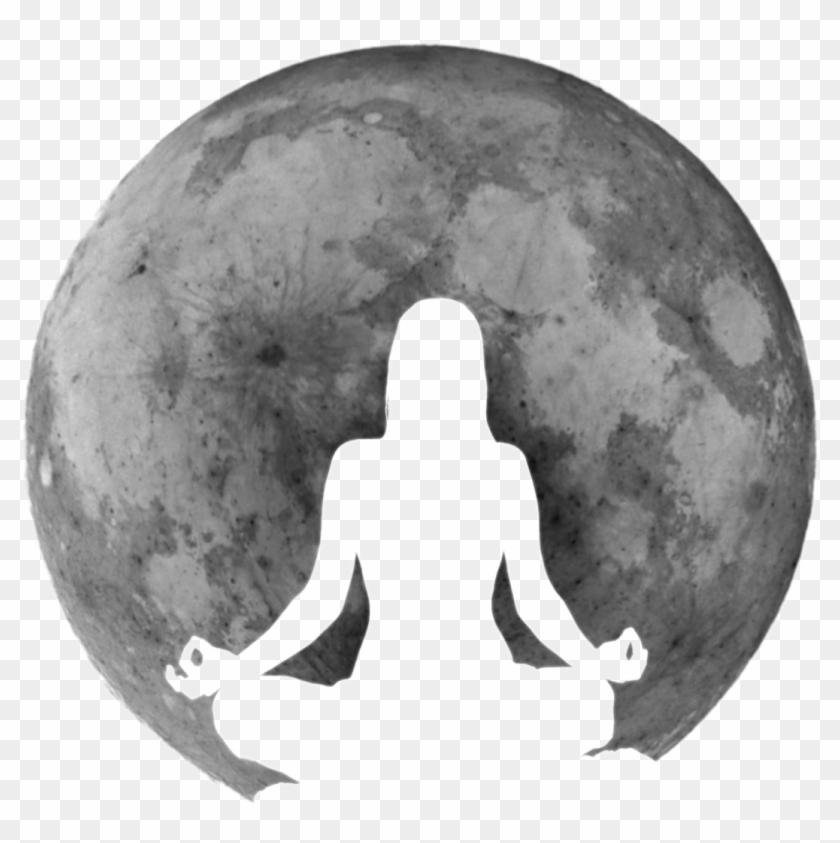 Full Moon Meditation - Silhouette Clipart