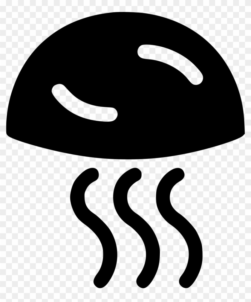 Jellyfish Svg Clipart Black - Png Download