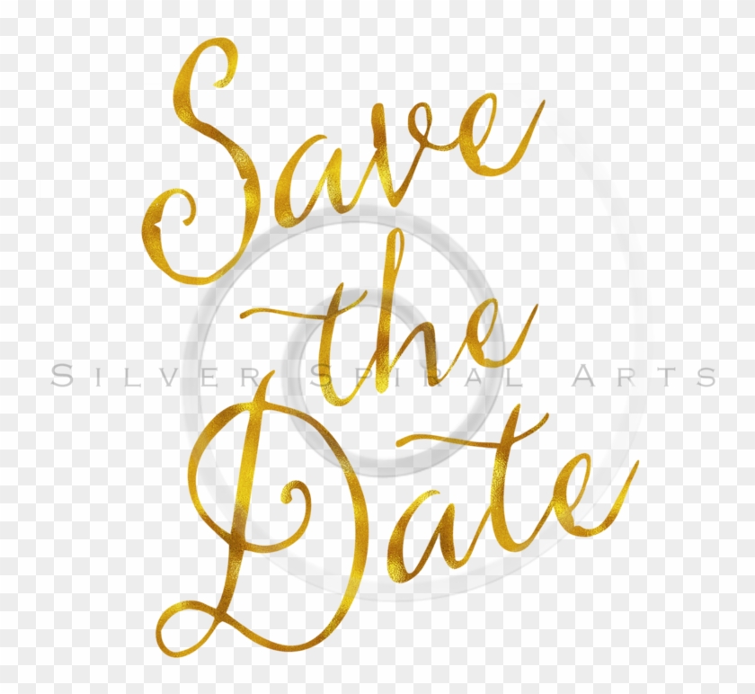 Gold Foil Save The Date Png Clipart #3243854