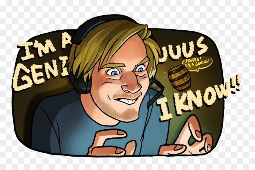 Pewdiepie By Hallpen - Cartoon Drawing Of Pewdiepie Clipart #3245965