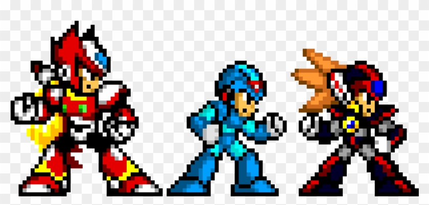 Megaman X Protagonists - Megaman X Pixel Art Clipart