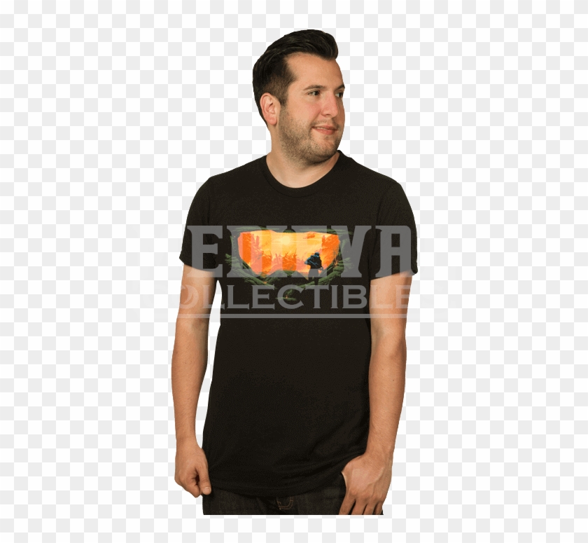 Halo Master Chief Silhouette Mens T Shirt - Active Shirt Clipart #3246704