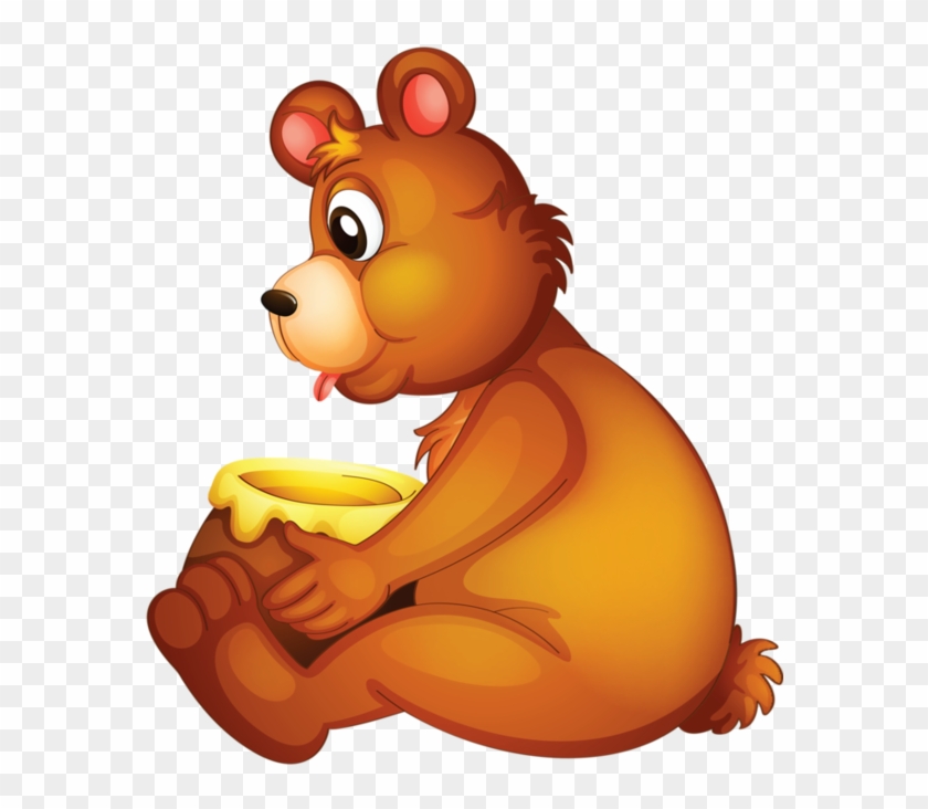 Honey Clipart A Bear Eating Honey - Bear Honey Cartoon - Png Download #3246842