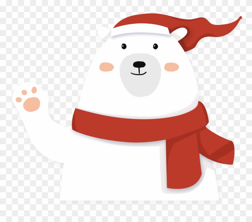 Flat Paper Cut Style Cartoon Sell Cute Png And Psd - Polar Bear Clipart #3248164