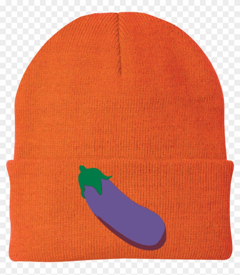 Eggplant Emoji One Size Fits Most Knit Cap - Beanie Clipart #3249227