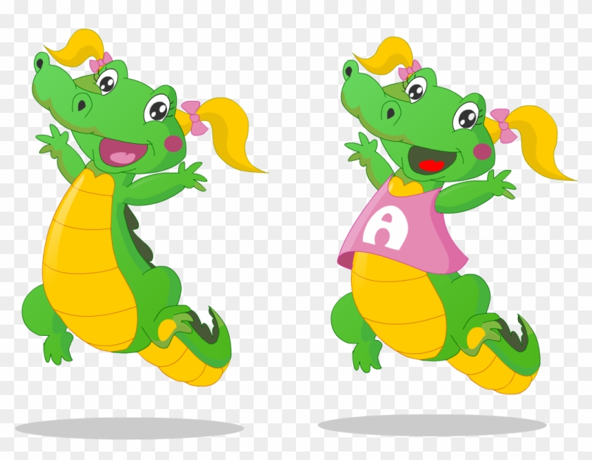 Illustration Design By Ry For This Project - Cartoon Girl Alligator Clipart