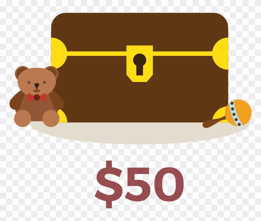 $50 Treasure Chest - Cartoon Clipart #3249981