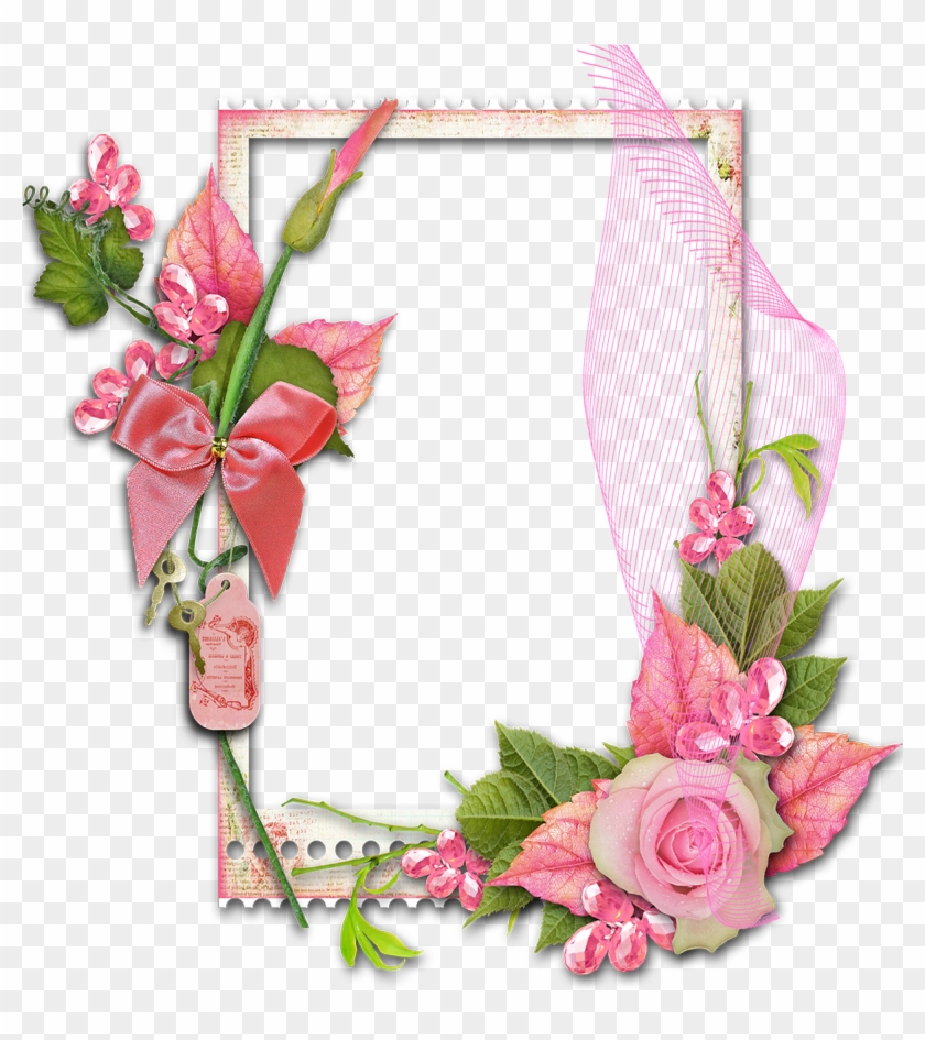 Flower Frame Png, Text Background, Paper Background, - Floral Decorative Borders Clipart #3250784