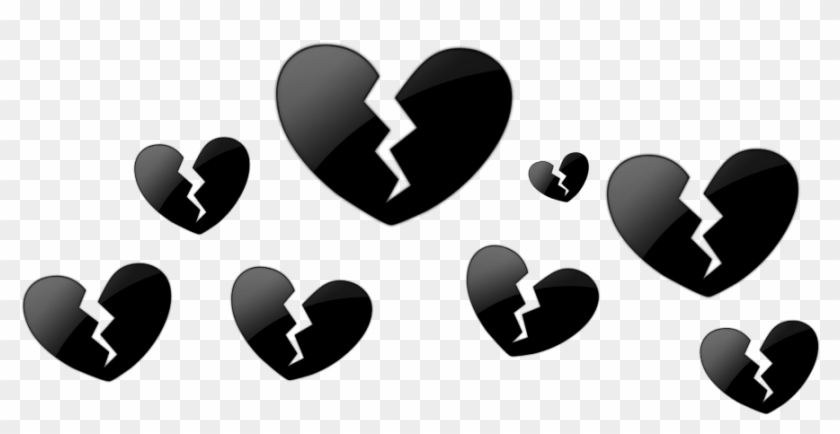 Blackheart Sticker - Broken Heart Black And White Clipart