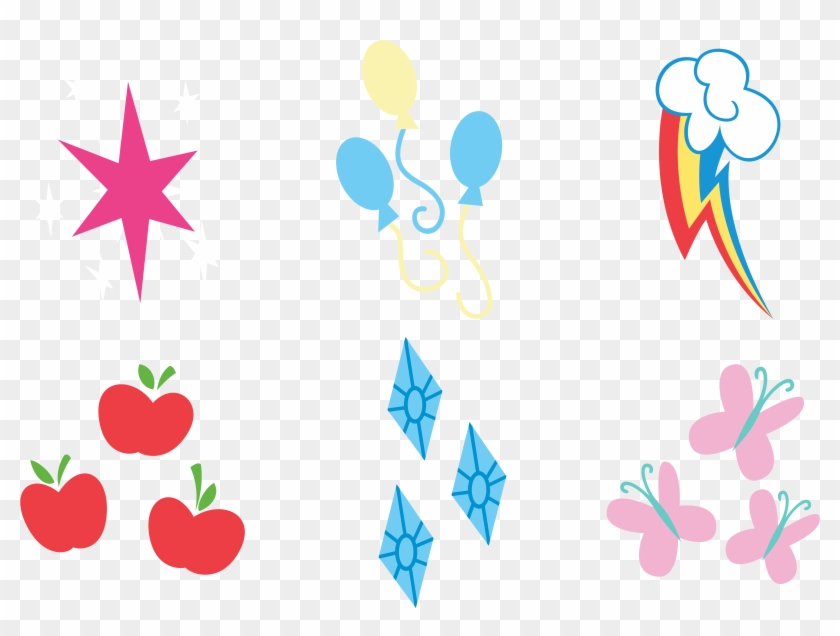 Pinterest Face Paintings Symbols - My Little Pony Mane Six Cutie Marks Clipart