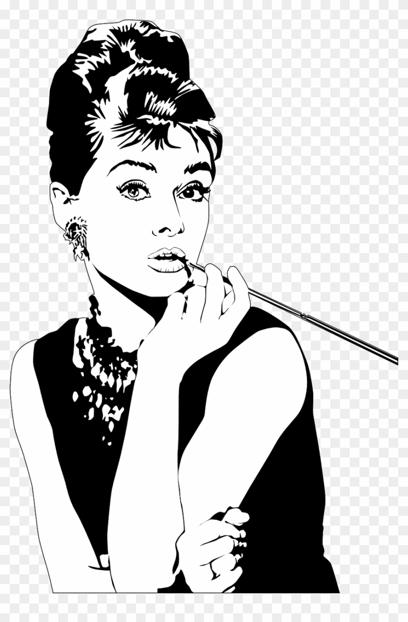 Tears Vector Pop Art Girl - Audrey Hepburn Clipart