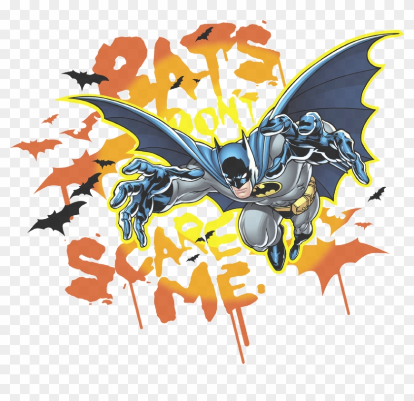 Batman Bats Dont Scare Me Youth T Shirt - Youth: Batman - Bats Don't Scare Me Clipart #3252500