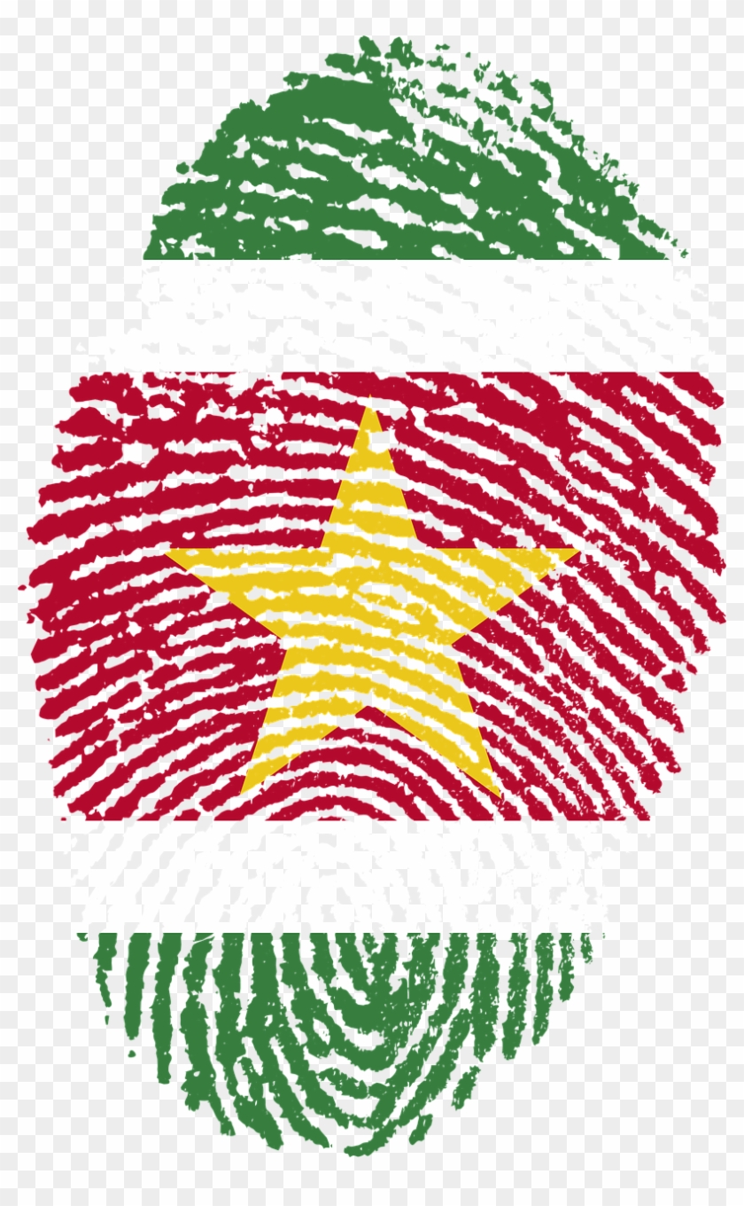 Suriname Flag Fingerprint Png Image - Bangladesh Map In Fingerprint Clipart