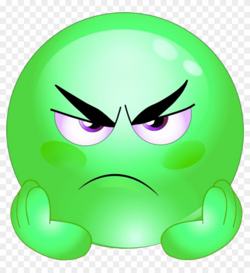 #mq #green #angry #emoji #emojis - Mad Clipart - Png Download