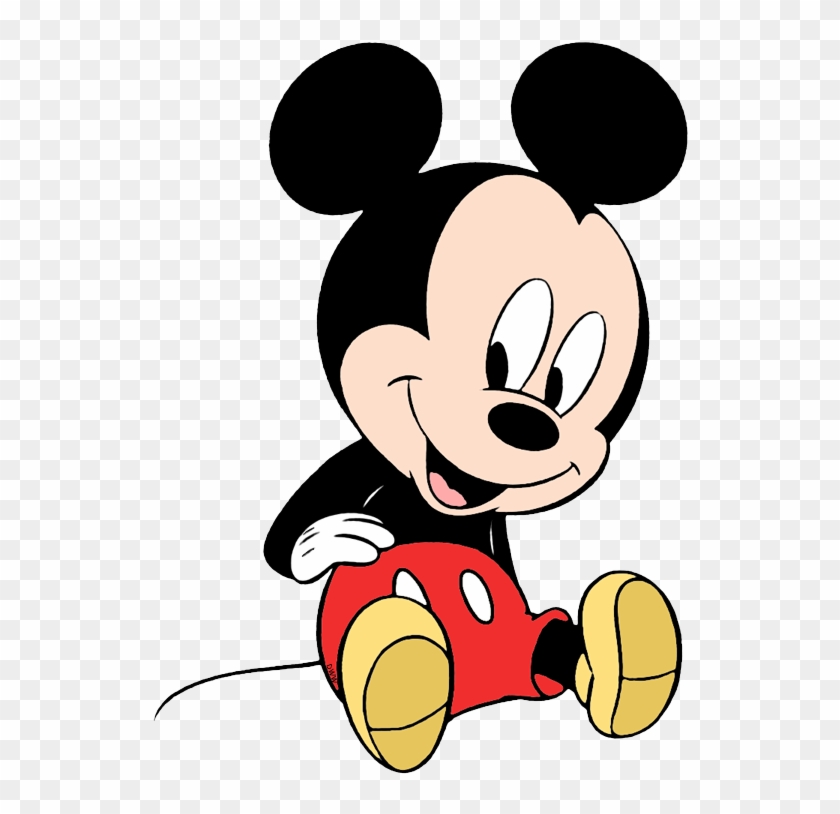 Sliding Cute Baby Mickey , Png Download - Cartoon Clipart