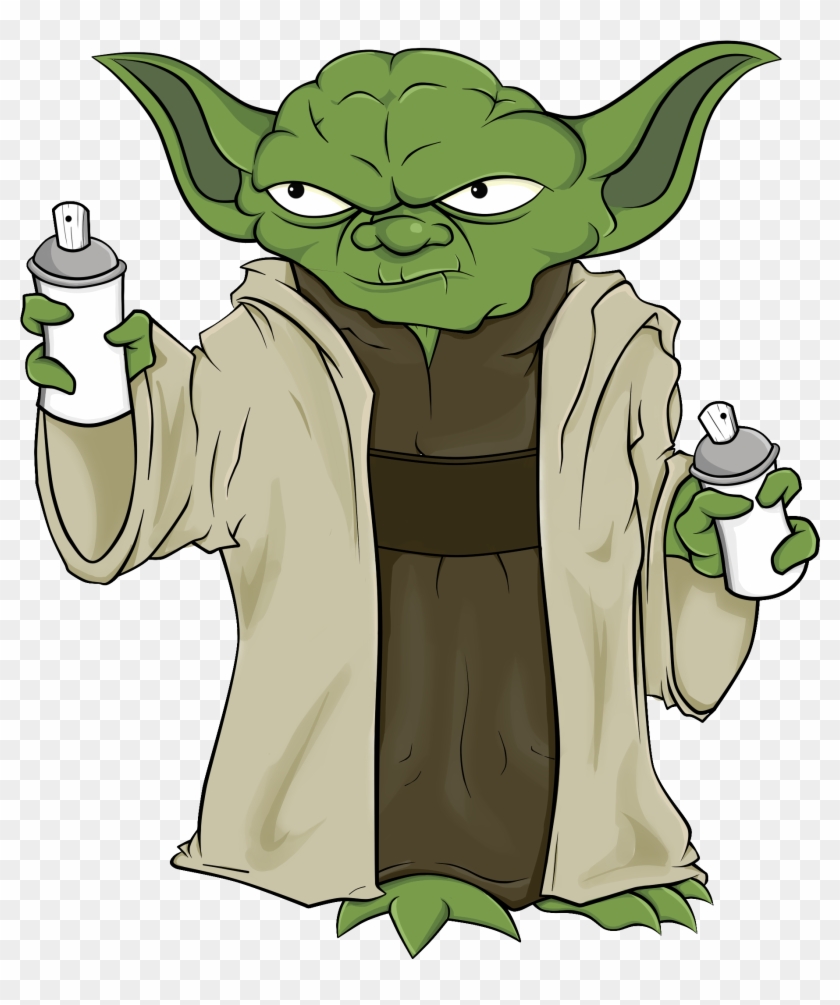 Graffiti Yoda , Png Download - Cartoon Clipart #3253859