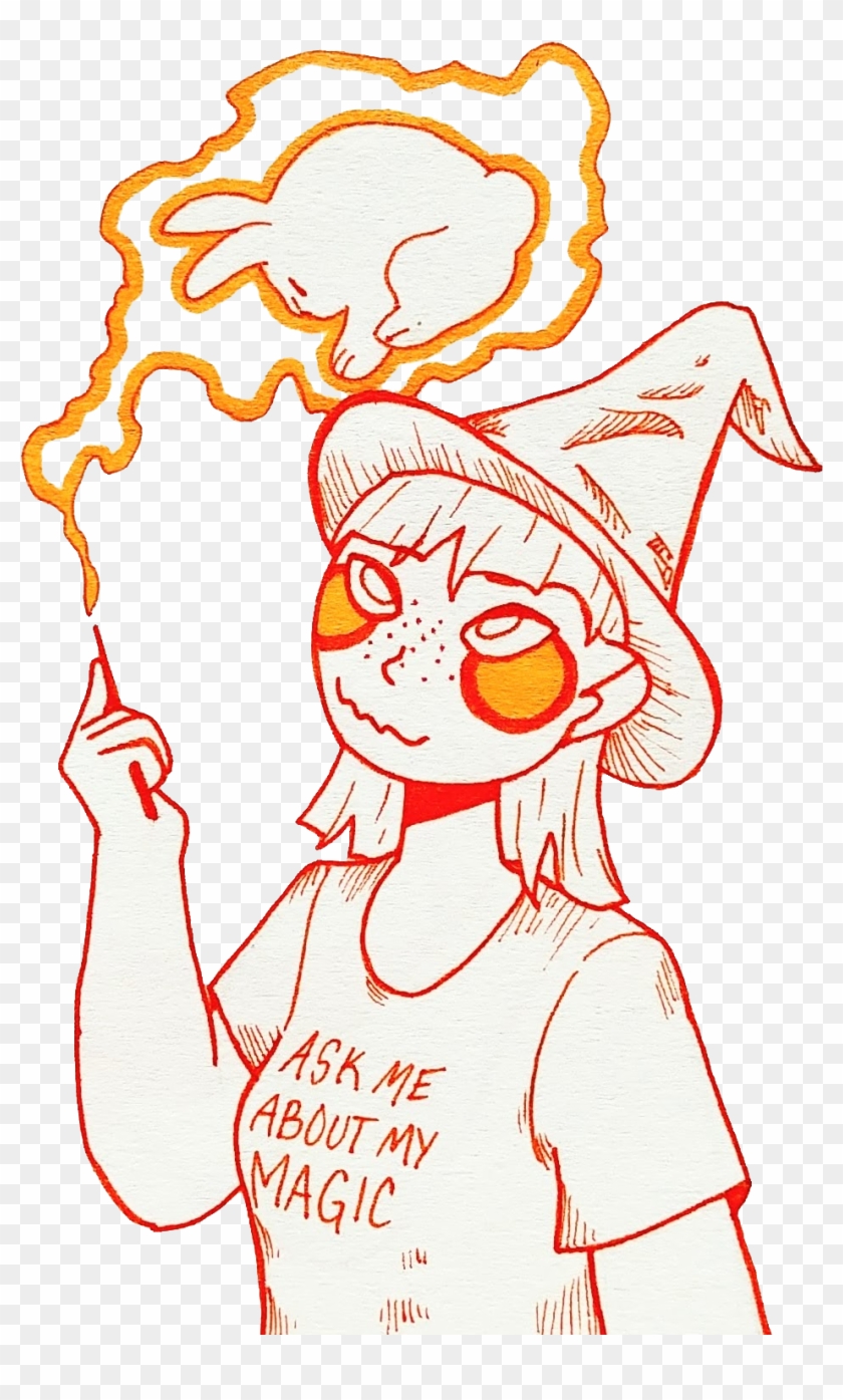 Orange Witch - Illustration Clipart